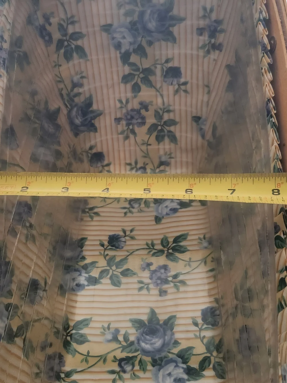 Vintage Longaberger Vegetable Basket Slanted Double Handle w/ Plastic and Fabric